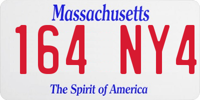 MA license plate 164NY4