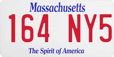 MA license plate 164NY5