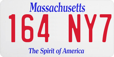 MA license plate 164NY7
