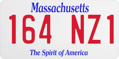 MA license plate 164NZ1