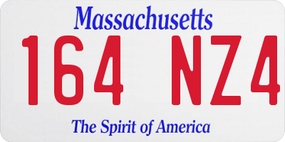 MA license plate 164NZ4