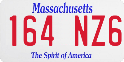 MA license plate 164NZ6