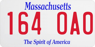 MA license plate 164OA0