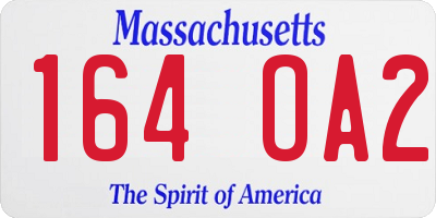 MA license plate 164OA2
