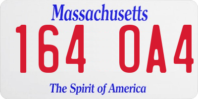 MA license plate 164OA4