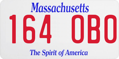 MA license plate 164OB0