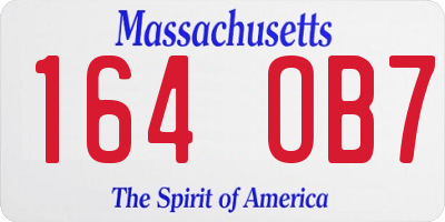 MA license plate 164OB7