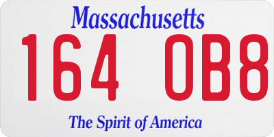 MA license plate 164OB8
