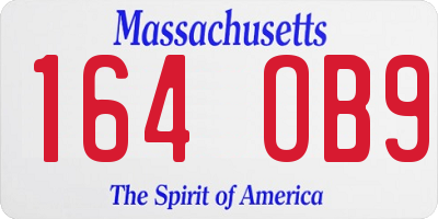 MA license plate 164OB9