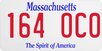 MA license plate 164OC0