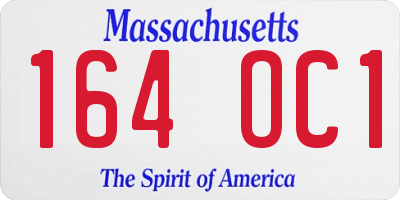 MA license plate 164OC1