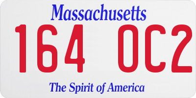 MA license plate 164OC2