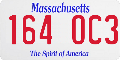 MA license plate 164OC3