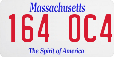 MA license plate 164OC4
