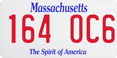 MA license plate 164OC6