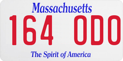 MA license plate 164OD0