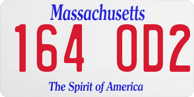 MA license plate 164OD2