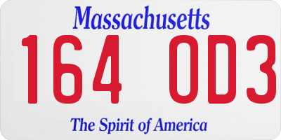 MA license plate 164OD3