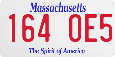 MA license plate 164OE5