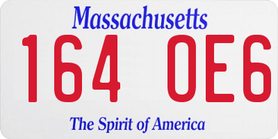 MA license plate 164OE6