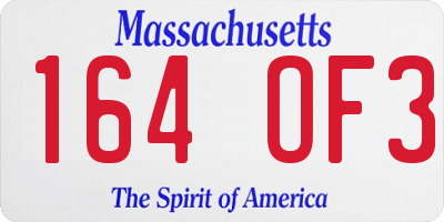 MA license plate 164OF3
