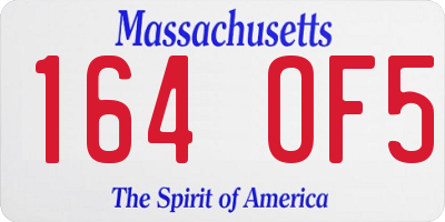 MA license plate 164OF5