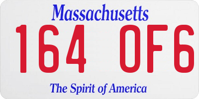 MA license plate 164OF6