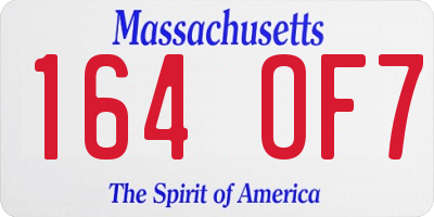 MA license plate 164OF7