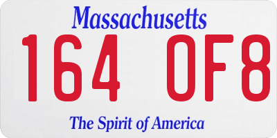 MA license plate 164OF8