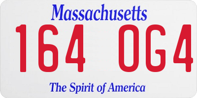 MA license plate 164OG4