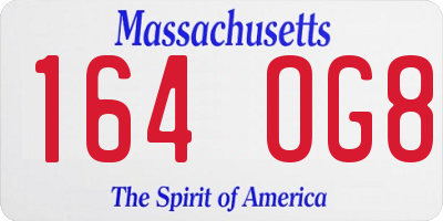 MA license plate 164OG8
