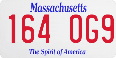 MA license plate 164OG9