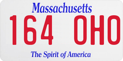 MA license plate 164OH0
