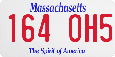 MA license plate 164OH5