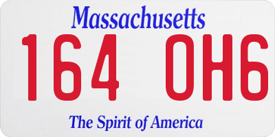 MA license plate 164OH6