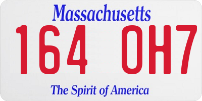 MA license plate 164OH7