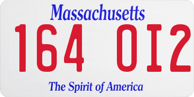 MA license plate 164OI2