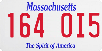 MA license plate 164OI5