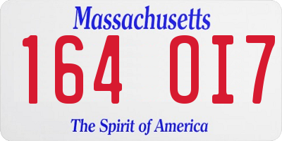MA license plate 164OI7