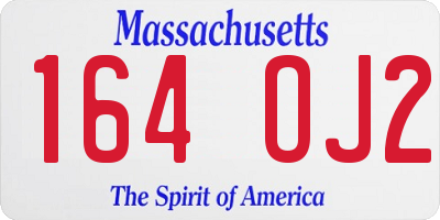 MA license plate 164OJ2