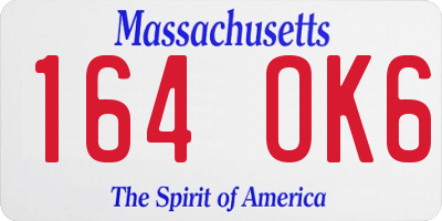 MA license plate 164OK6