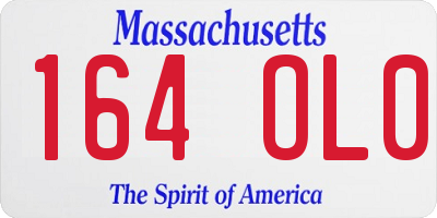 MA license plate 164OL0