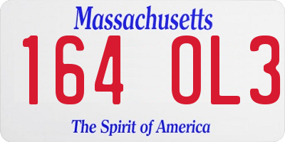 MA license plate 164OL3