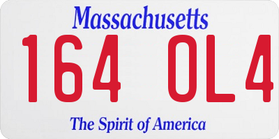MA license plate 164OL4