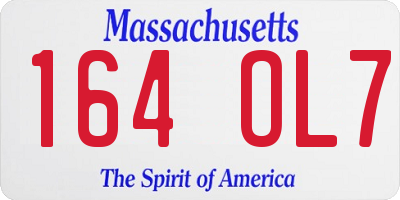 MA license plate 164OL7