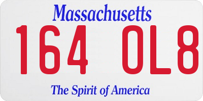 MA license plate 164OL8