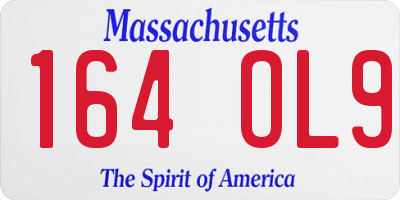MA license plate 164OL9