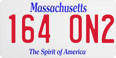 MA license plate 164ON2