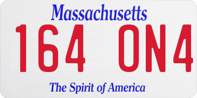 MA license plate 164ON4