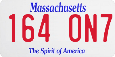 MA license plate 164ON7